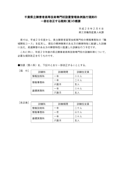 千葉県立障害者高等技術専門校設置管理条例施行規則の 一部を改正
