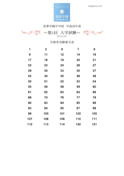 ～第1回 入学試験～ - 晃華学園中学校高等学校