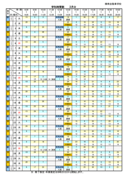 学科時間割 3月分