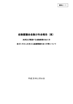 金融審議会金融分科会報告（案）