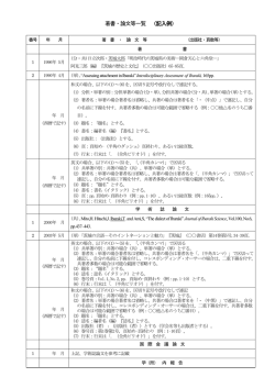 著書・論文等一覧 （記入例）
