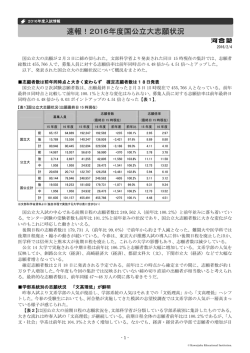 速報！2016年度国公立大志願状況 - Kei-Net