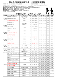 受付日   3月1日（火）