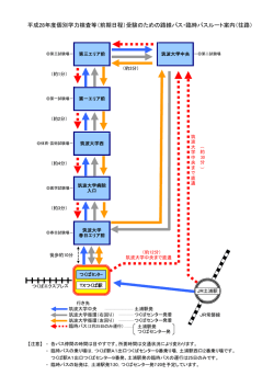 （前期日程）受験のための路線バス・臨時バスルート案内（往路）