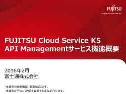 FUJITSU Cloud Service K5 API Managementサービス機能概要