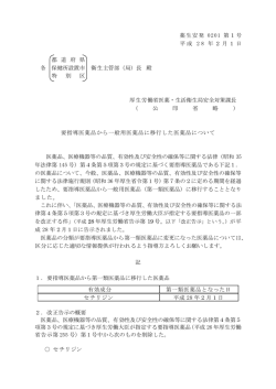 （平成28年2月1日薬生安発0201第1号）