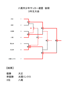 八尾少年サッカー連盟 後期 三年生大会