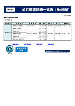 公共職業訓練一覧表（長崎県版）