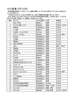 川口会場（3月16日） - 埼玉県社会福祉協議会