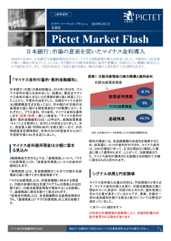 日本銀行：市場の意表を突いたマイナス金利導入