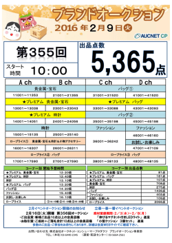 オークション進行表はコチラ - AUCNET