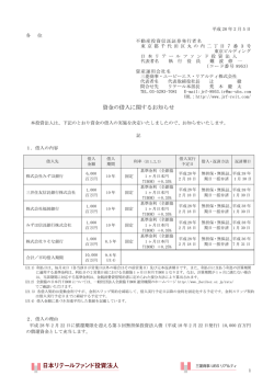 資金の借入に関するお知らせ