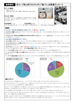 結果報告 1月コープきんきテストキッチン「食パン」の試食アンケート
