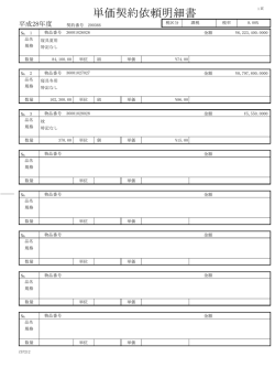 単価契約依頼明細書