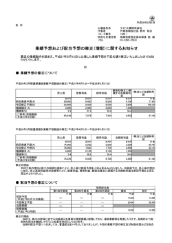業績予想および配当予想の修正（増配）に関する