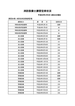 消防設備士講習空席状況