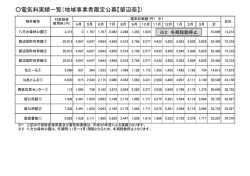 電気料実績一覧（地域事業者限定公募【留辺蘂】）