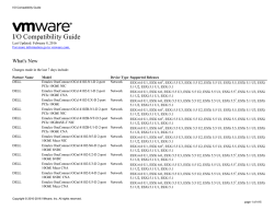 I/O Compatibility Guide - VMware Compatibility Guide