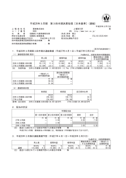 平成28年3月期 第3四半期決算短信