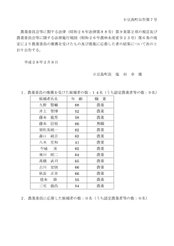 小豆島町公告第7号 農業委員会等に関する法律（昭和26年法律第88号