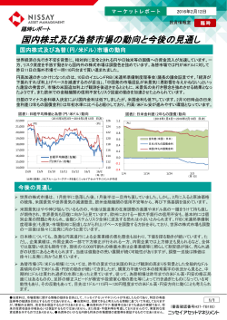 国内株式及び為替市場の動向と今後の見通し（PDF：298KB）