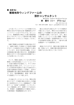 複雑地形ウィンドファームの 設計コンサルタント