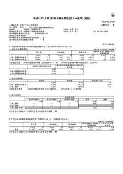 平成28年3月期 第3四半期決算短信〔日本基準〕（連結）