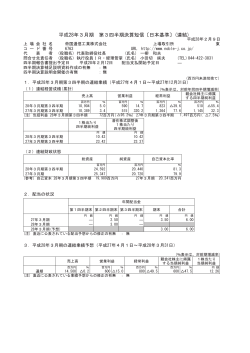 平成28年3月期 第3四半期決算短信〔日本基準〕(連結)