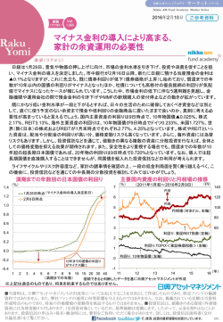 マイナス金利の導入により高まる、 家計の余資運用の必要性