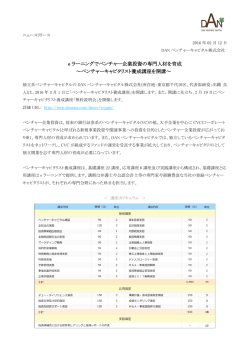 e ラーニングでベンチャー企業投資の専門人材を育成 ～ベンチャー
