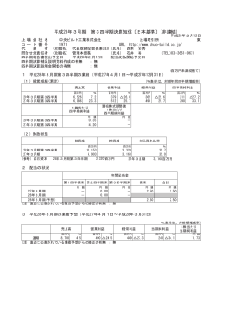 平成28年3月期 第3四半期決算短信〔日本基準〕(非連結)