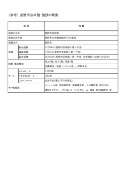 （参考） 長野市芸術館・施設の概要