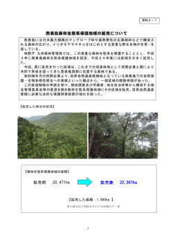 西表島森林生態系保護地域の拡充について 拡充前 20,471ha 拡充後