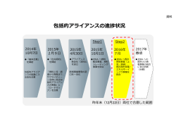 包括的アライアンスの進捗状況 包括的アライアンスの進捗状況