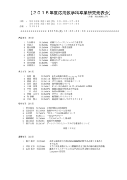 2015年度応用数学科卒業研究発表会