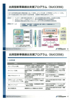 出資型新事業創出支援プログラム (SUCCESS)