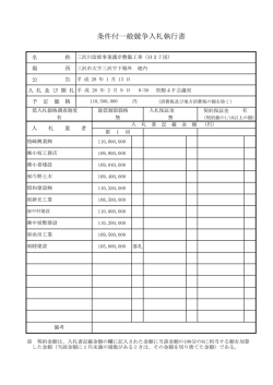 条件付一般競争入札執行書