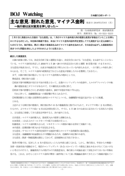 主な意見:割れた意見