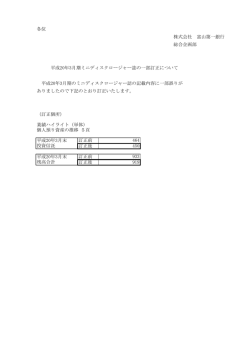 ミニディスクロージャー誌の一部訂正について