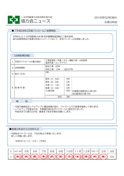 分科会からの連絡 『平成28年2月度 安全パトロール』