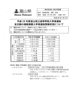 平成 28 年度富山県立 等学校入学者選抜