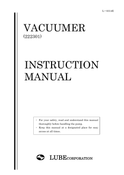 VACUUMER INSTRUCTION MANUAL