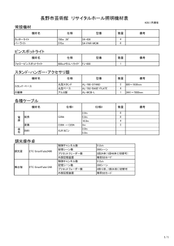 長野市芸術館 リサイタルホール照明機材表