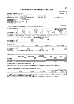 平成28年3月期 第3四半期決算短信