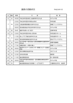 議長の活動状況（H28.1月分）