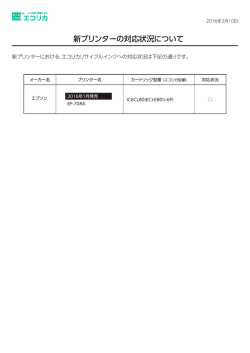 新プリンターの対応状況について