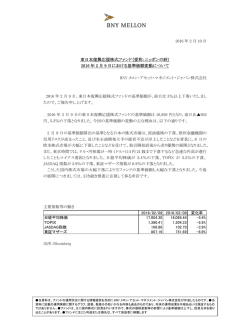 東日本復興応援株式ファンド（愛称：ニッポンの絆） 2016 年 2 月 9 日