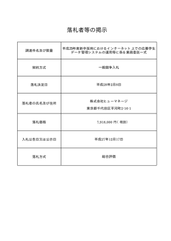 落札者等の掲示