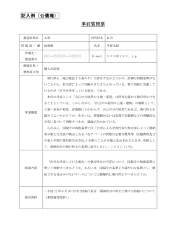 記入例（公債権） 事前質問票