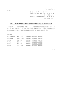 不正アクセス情報窃取事件発生に対する全取締役の処分についての